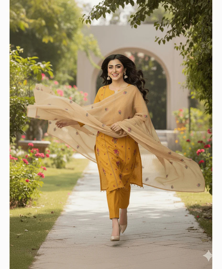 Zahra Bloom 3-Piece Unstitched Suit