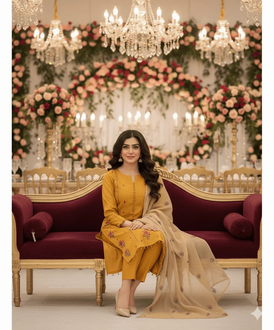 Zahra Bloom 3-Piece Unstitched Suit