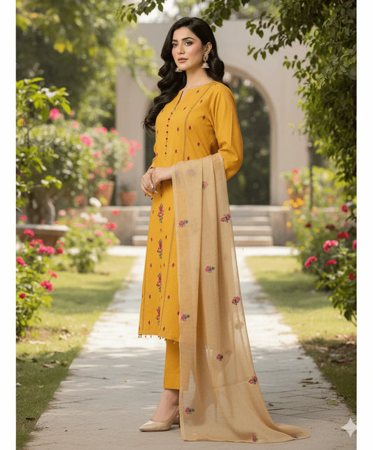 Zahra Bloom 3-Piece Unstitched Suit